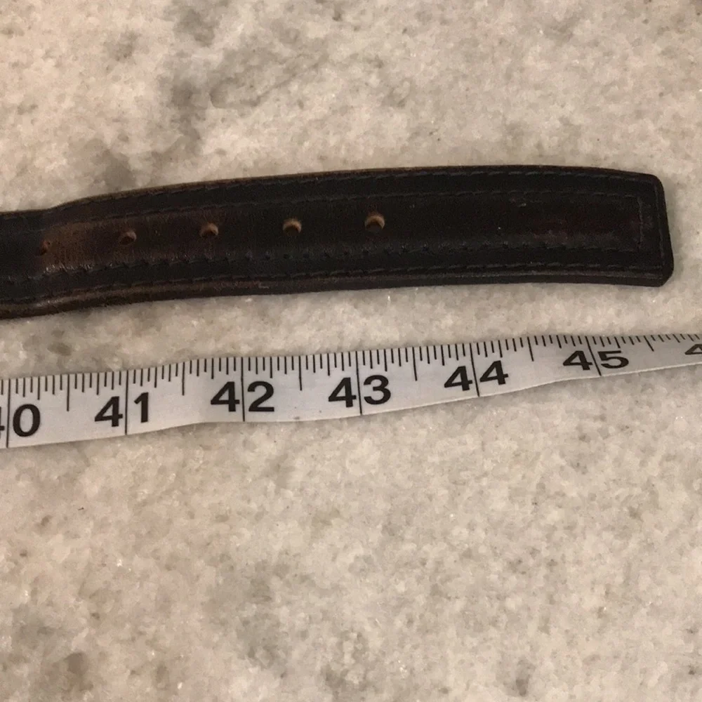 Vintage Buxton Belt Mens 42 Brown Oil Tanned Leather Brass Buckle Minimalist